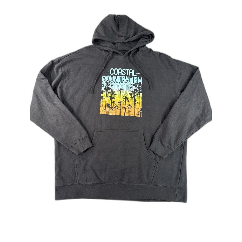 Independent Trading Co Coastal Country Jam Music Hoodie 2XL Black Cotton